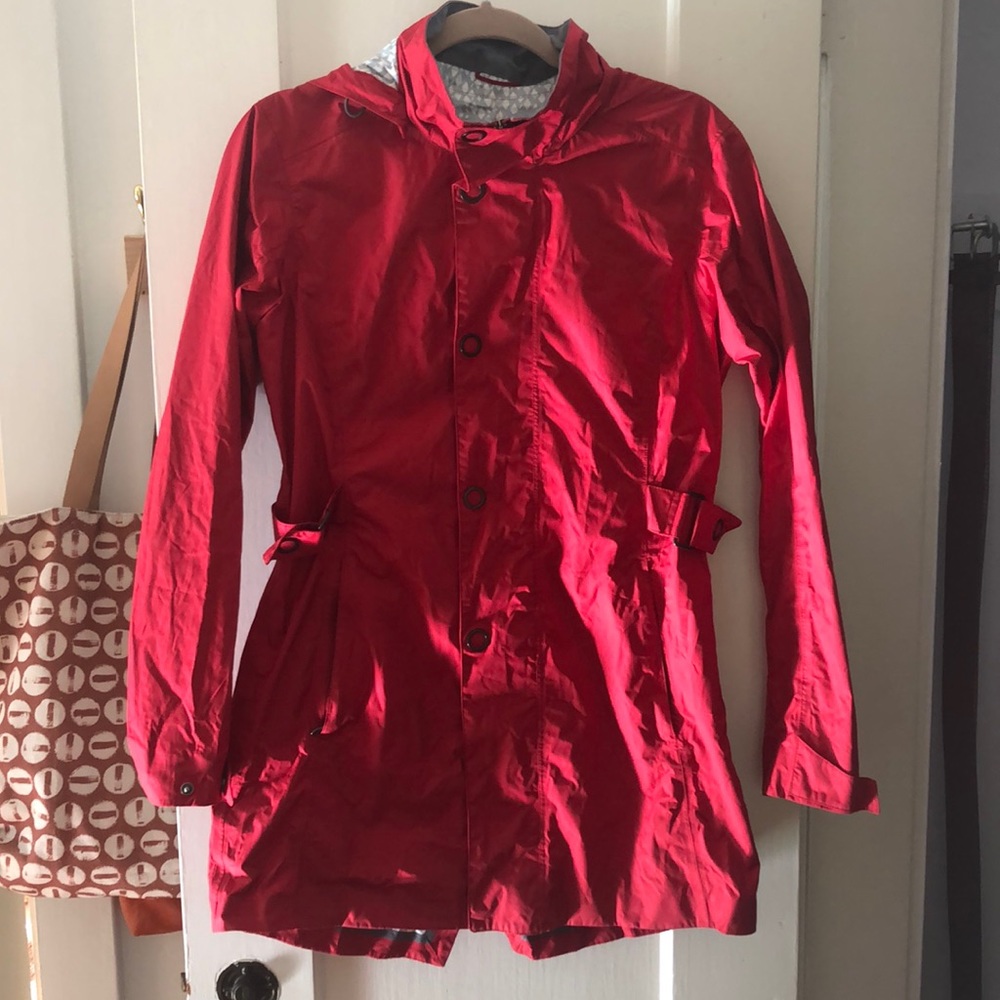 Rei brand women’s red trench rain coat